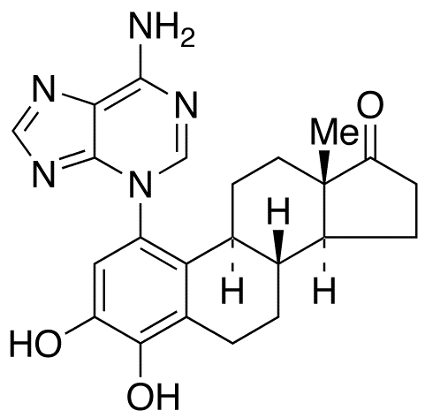 Chemical structure of 4-Hydroxy Estrone 1-N3-Adenine