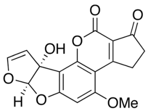 Chemical structure of Aflatoxin M1