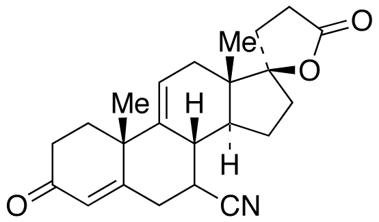 Chemical structure of (17α)-7-Cyano-17-hydroxy-3-oxo-pregna-4,9(11)-diene-21-carboxylic acid γ-Lactone