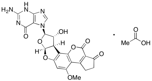 Chemical structure of AFB-Guanine Acetic Acid Salt