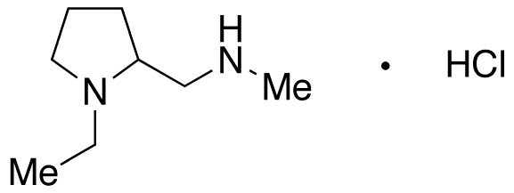 Chemical structure of 1-Ethyl-2-[(methylamino)methyl]pyrrolidine Hydrochloride