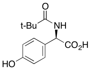 Chemical structure of (R)-α-[(2,2-Dimethyl-1-oxopropyl)amino]-4-hydroxybenzeneacetic Acid