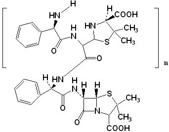Chemical structure of 6-{2-[2-(2-Amino-2-phenyl-acetylamino)-2-(4-carboxy-5,5-dimethyl-thiazolidin-2-yl)-acetylamino]-2-phenyl-acetylamino}-3,3-dimethyl-7-oxo-4-thia-1-aza-bicyclo[3.2.0]heptane-2-carboxylic Acid