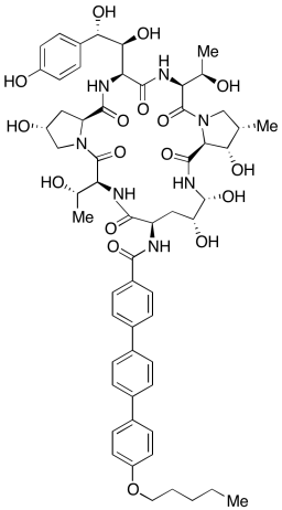 Chemical structure of Anidulafungin