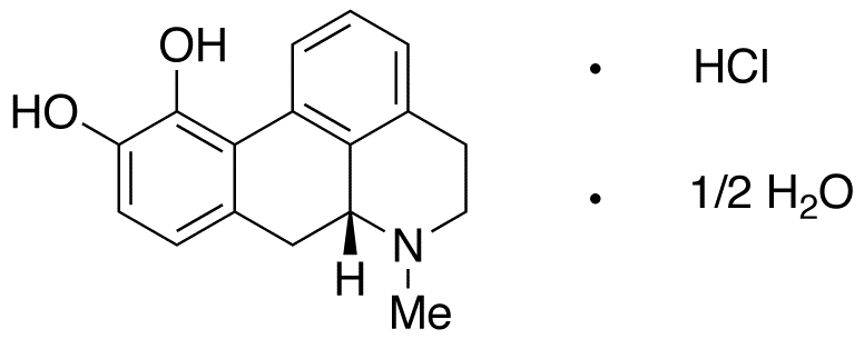 Chemical structure of Apomorphine Hydrochloride Hemihydrate