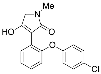 Chemical structure of 3-[2-(4-Chlorophenoxy)phenyl]-1,5-dihydro-4-hydroxy-1-methyl-2H-pyrrol-2-one