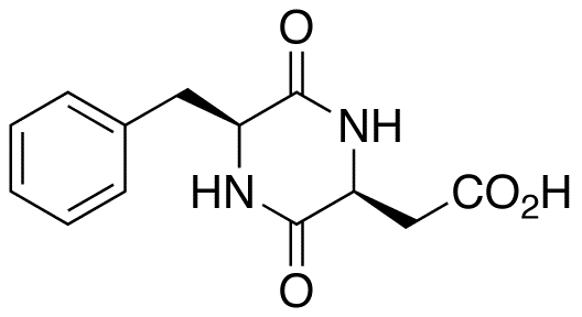 Chemical structure of (2S,5S)-5-Benzyl-3,6-dioxo-2-piperazineacetic Acid