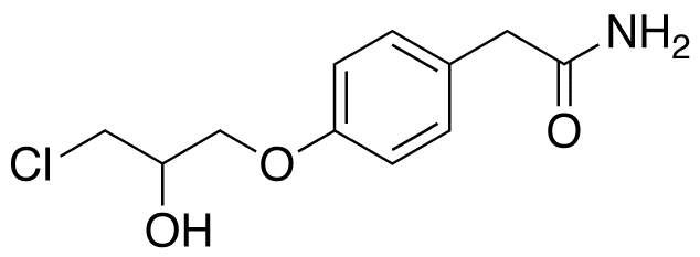 Chemical structure of 4-(3-Chloro-2-hydroxypropoxy)benzeneacetamide