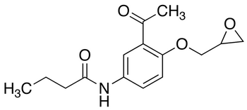 Chemical structure of 3'-Acetyl-4'-(2,3-epoxypropoxy)butyranilide