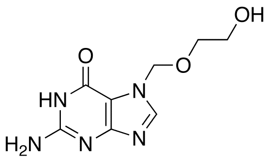Chemical structure of 2-Amino-1,7-dihydro-7-[(2-hydroxyethoxy)methyl]-6H-purin-6-one