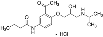 Chemical structure of Acebutolol Hydrochloride