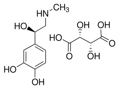Chemical structure of Adrenaline Tartrate