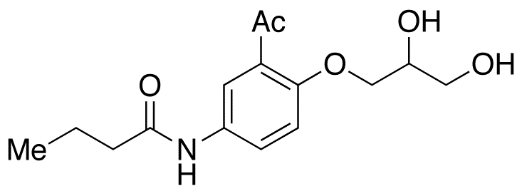 Chemical structure of rac Des(isopropylamino) Acebutolol Diol