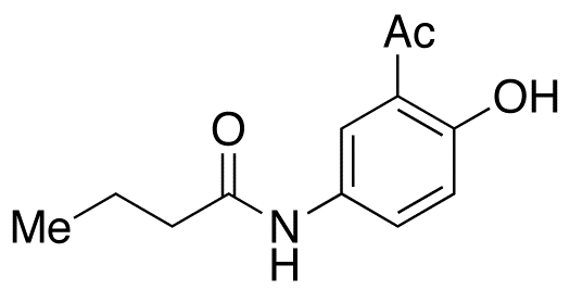 Chemical structure of N-(3-Acetyl-4-hydroxy-phenyl)-butyramide