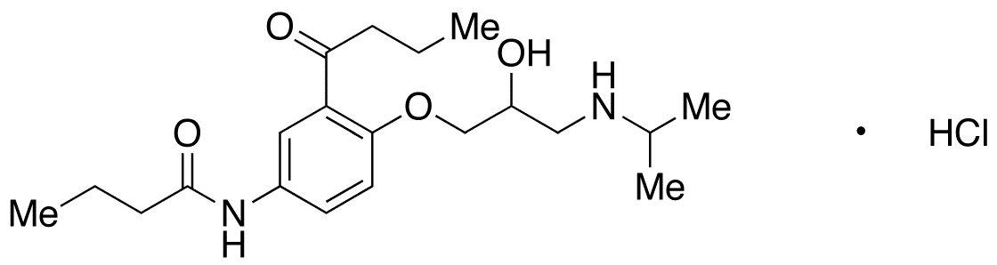 Chemical structure of rac 3-Deacetyl-3-butanoyl Acebutolol Hydrochloride