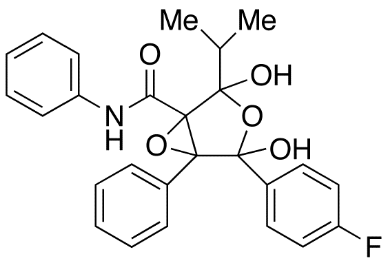 Chemical structure of Atorvastatin Epoxy Tetrahydrofuran Impurity