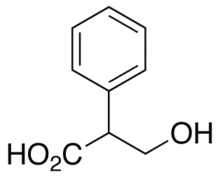 Chemical structure of (2RS)-3-Hydroxy-2-phenylpropanoic Acid