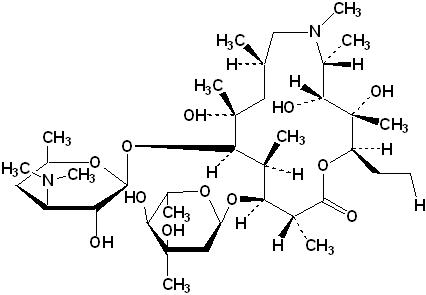 Chemical structure of 3'-O-demethylazithromycin
