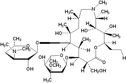 Chemical structure of 14-demethyl-14-(hydroxymethyl)azithromycin