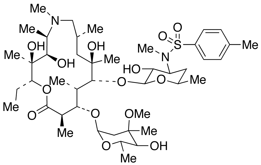 Chemical structure of 3'-N-demethyl-3'-N-[(4-methylphonyl)sulphonyl]azithromycin