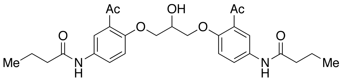 Chemical structure of N,N'-[(2-Hydroxypropane-1,3-diyl)bis[oxy(3-acetyl-1,4-phenylene)]]dibutanamide
