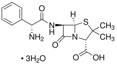 Chemical structure of Ampicillin Trihydrate