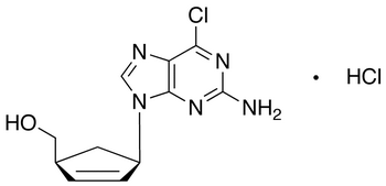 Chemical structure of (1S,4R)-4-(2-Amino-6-chloro-9H-purin-9-yl)-2-cyclopentene-1-methanol Hydrochloride