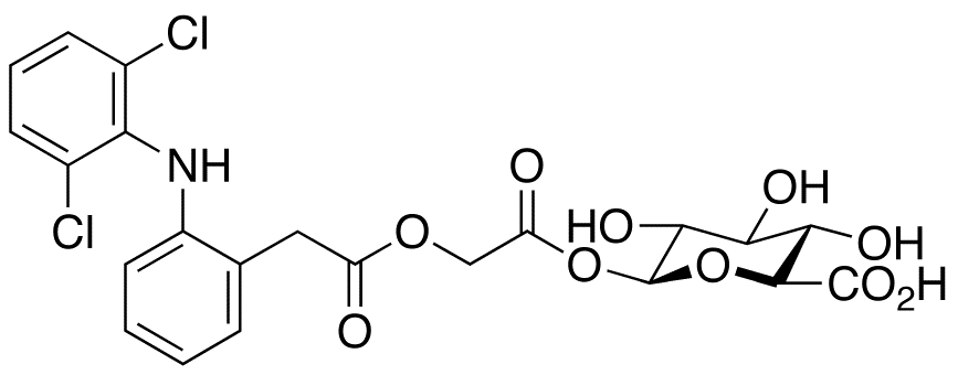 Chemical structure of Aceclofenac Acyl-β-D-glucuronide