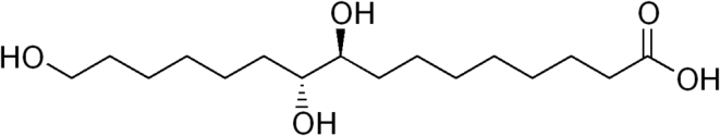 Chemical structure of Aleuritic acid