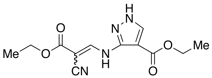 Chemical structure of (E/Z)-3-[(2-Cyano-3-ethoxy-3-oxo-1-propenyl)amino]-1H-Pyrazole-4-carboxylic Acid Ethyl Ester