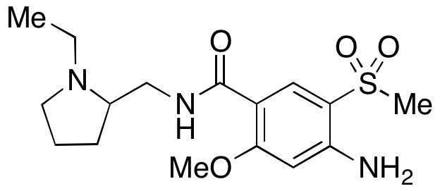 Chemical structure of 4-Amino-N-[(1-ethyl-2-pyrrolidinyl)methyl]-2-methoxy-5-(methylsulfonyl)-benzamide