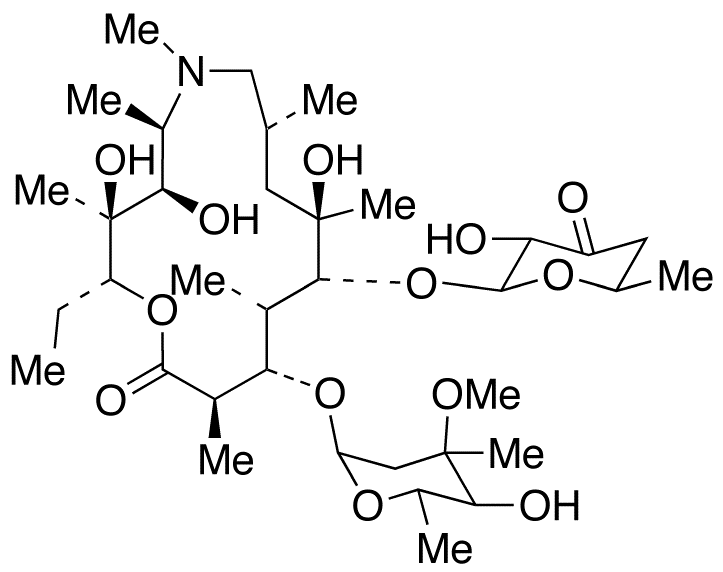Chemical structure of 3’-De(dimethylamino)-3’-oxoazithromycin