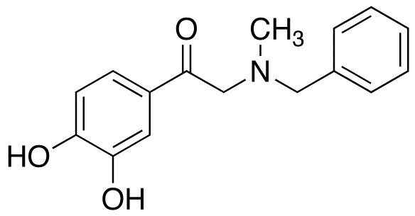 Chemical structure of 2-(benzylmethylamino)-1-(3,4-dihydroxyphenyl)ethanone