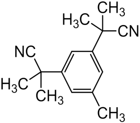 Chemical structure of 2,2'-(5-Methylbenzene-1,3-diyl)bis(2-methylpropanenitrile)