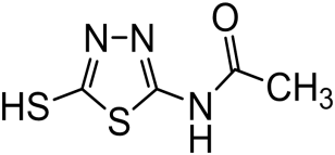 Chemical structure of N-(5-Sulfanyl-1,3,4-thiadiazol-2-yl)acetamide