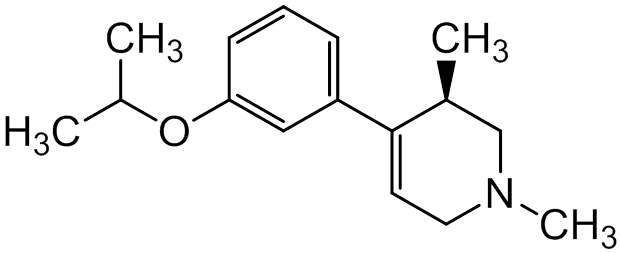 Chemical structure of (R)-1,2,3,6-Tetrahydro-4-(3-isopropoxyphenyl)-1,3-dimethylpyridine