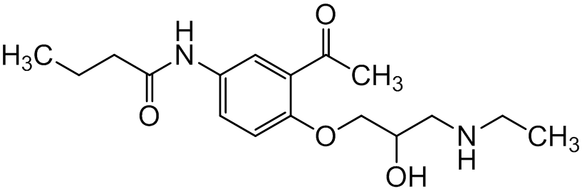 Chemical structure of N-[3-Acetyl-4-(3-ethylamino-2-hydroxy-propoxy)-phenyl]-butyramide