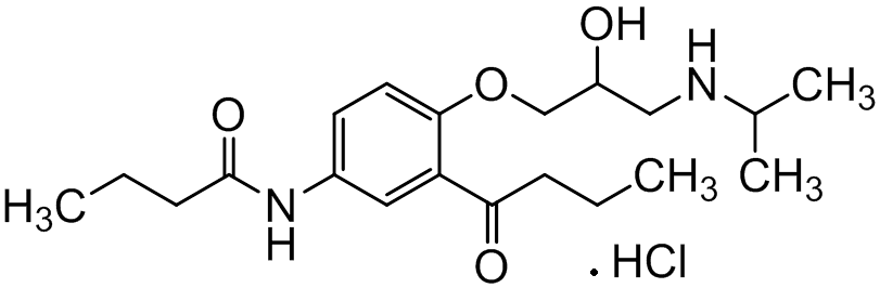 Chemical structure of N-[3-Butyryl-4-(3-ethylamino-2-hydroxy-propoxy)-phenyl]-butyramide