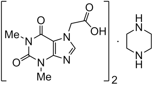 Chemical structure of Acephylline Piperazine