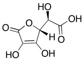 Chemical structure of L-threo-Hex-​2-​enaric acid 1,​4-Lactone