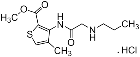 Chemical structure of Acetamidoarticaine Hydrochloride