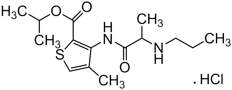 Chemical structure of Articaine Isopropyl Ester Hydrochloride