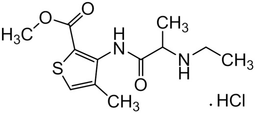 Chemical structure of Ethylarticaine Hydrochloride
