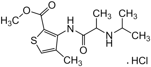 Chemical structure of Isopropylarticaine Hydrochloride