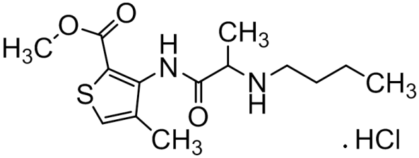 Chemical structure of Butylarticaine Hydrochloride