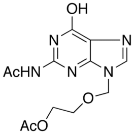 Chemical structure of Acyclovir N,O-Diacetate