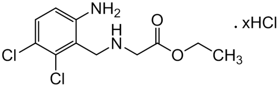 Chemical structure of Ethyl-2-(6-amino-2,3-dichlorobenzylamino)acetate Hydrochloride