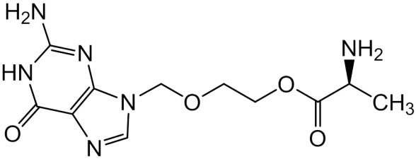 Chemical structure of Acyclovir Alaninate