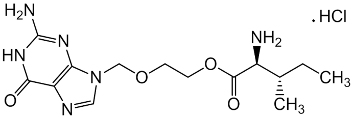 Chemical structure of Acyclovir L-Isoleucinate Hydrochloride