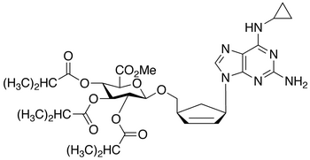 Chemical structure of Abacavir 5’-(2,3,4-Tri-O-isobytyryl)-β-D-glucuronic Acid Methyl Ester
